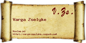 Varga Zselyke névjegykártya